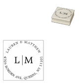 Eenvoudige Monogram Elegante Trouw Rubberstempel (Gestempeld)