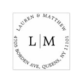 Eenvoudige Monogram Elegante Trouw Rubberstempel (Afrduk)