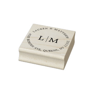 Eenvoudige Monogram Elegante Trouw Rubberstempel