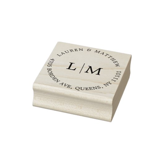 Eenvoudige Monogram Elegante Trouw Rubberstempel (Stempel)
