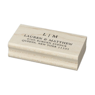 Eenvoudige Monogram Elegante Trouw Rubberstempel