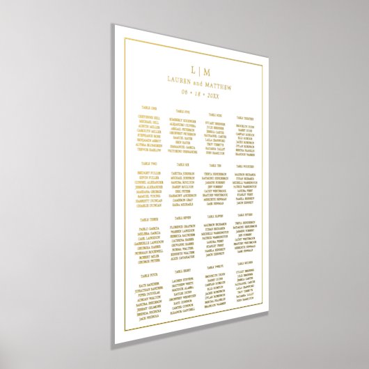 Eenvoudige Monogram Elegante Trouwdag Folie Afdrukken (Laagn)