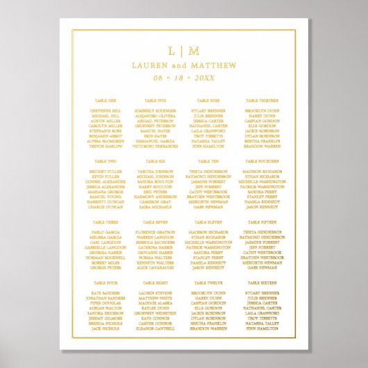 Eenvoudige Monogram Elegante Trouwdag Folie Afdrukken (Voorkant)