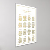 Eenvoudige Monogram Elegante Trouwstoelindeling Folie Afdrukken (Laagn)