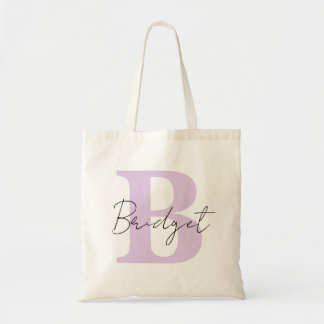 Eenvoudige monogram en naam Moderne kalligrafie Tote Bag
