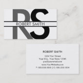 Eenvoudige monogram en naamplaat visitekaartje (Voorkant / Achterkant)