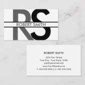 Eenvoudige monogram en naamplaat visitekaartje (Voorkant / Achterkant)