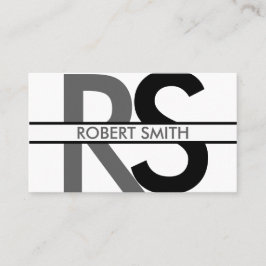 Eenvoudige monogram en naamplaat visitekaartje