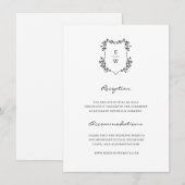 Eenvoudige Monogram Envelopkaart Informatiekaartje (Voorkant / Achterkant)