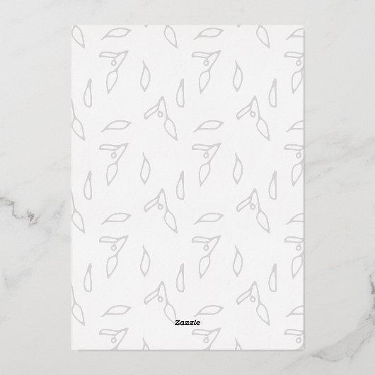 Eenvoudige monogram Folie Wreath Wedding Folie Uitnodiging (Achterkant)