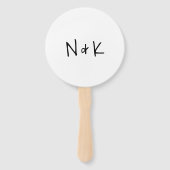 Eenvoudige Monogram Foto Moderne Bruiloft Handwaaier (Voorkant)