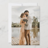 Eenvoudige Monogram Foto Moderne Bruiloft Kaart (Achterkant)