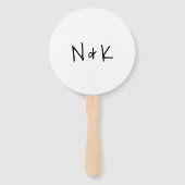 Eenvoudige Monogram Foto Moderne Trouwdag Handwaaier (Voorkant)