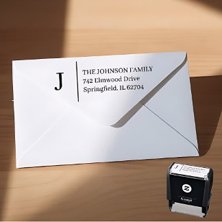 Eenvoudige Monogram Gepersonaliseerde Zelfinkende Zelfinktende Stempel