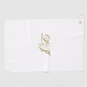 Eenvoudige Monogram Golf Handdoek (Horizontaal)