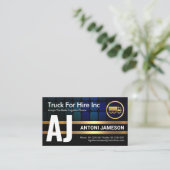 Eenvoudige Monogram Gouden Lijnen Trucker Visitekaartje (Staand voorkant)