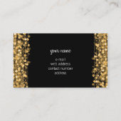 Eenvoudige monogram goudlampjes en spaarpjes visitekaartje (Achterkant)