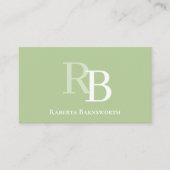 Eenvoudige Monogram Groen QR Code | Verbind met Mi Visitekaartje (Voorkant)