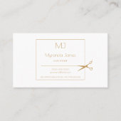 Eenvoudige Monogram Hair Stylist Moderne Gouden Sc Visitekaartje (Voorkant)