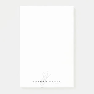 Eenvoudige Monogram handgeschakelde Initialen voor Post-it® Notes