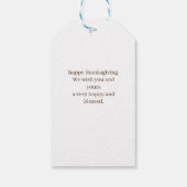 Eenvoudige Monogram Herfst Oogst Happy Thanksgivin Cadeaulabel (Achterkant)