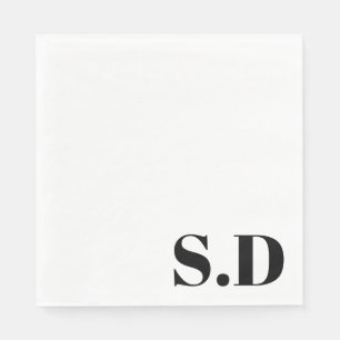 Eenvoudige Monogram Huwelijk Gepersonaliseerde I Servet