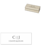 Eenvoudige Monogram Huwelijk Rubberstempel (Gestempeld)