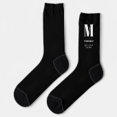 Eenvoudige Monogram Initiaal Groomsmen Gift Bruilo Sokken (Links)