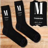 Eenvoudige Monogram Initiaal Groomsmen Gift Bruilo Sokken