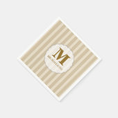 Eenvoudige Monogram Initiaal Minimalistische Bruin Servet (Hoek)