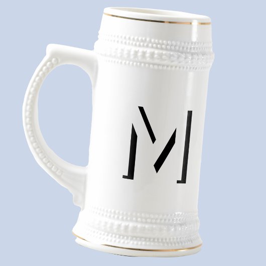 Eenvoudige Monogram Initiaal Slagschaduw Gepersona Bierpul