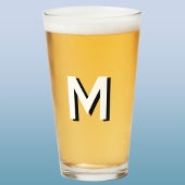 Eenvoudige Monogram Initiaal Slagschaduw Gepersona Glas