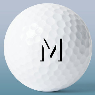 Eenvoudige Monogram Initiaal Slagschaduw Gepersona Golfballen
