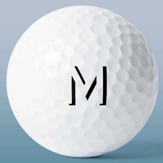 Eenvoudige Monogram Initiaal Slagschaduw Gepersona Golfballen