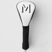 Eenvoudige Monogram Initiaal Slagschaduw Gepersona Golfheadcover (Voorkant)