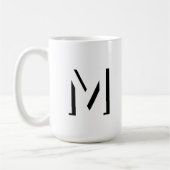 Eenvoudige Monogram Initiaal Slagschaduw Gepersona Koffiemok (Links)