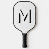 Eenvoudige Monogram Initiaal Slagschaduw Gepersona Pickleball Paddle (Voorkant)