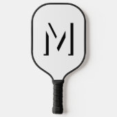 Eenvoudige Monogram Initiaal Slagschaduw Gepersona Pickleball Paddle (Achterkant)