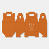 Eenvoudige Monogram Koppelnaam Verbrande Oranje en Bedankdoosjes (Ongevouwen)