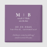 Eenvoudige Monogram Lavendel Bruiloft Save the Dat Magneet<br><div class="desc">Hedendaagse Lavendel Monogram Bruiloft Save the Date Magnet.</div>