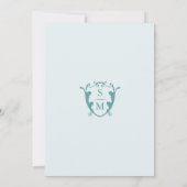 Eenvoudige Monogram Lichtblauwe Save The Date (Achterkant)