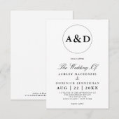 Eenvoudige monogram Lucia Script Calligrafie Wedde Kaart (Voorkant / Achterkant)