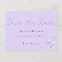 Eenvoudige monogram minimalistische lavender Wedde Briefkaart