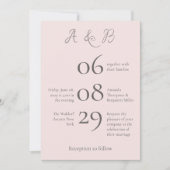 Eenvoudige Monogram Minimalistische Misty Roze Tro Kaart (Voorkant)