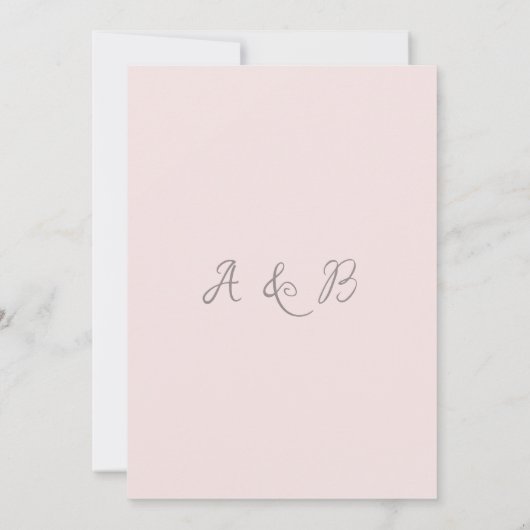 Eenvoudige Monogram Minimalistische Misty Roze Tro Kaart (Achterkant)