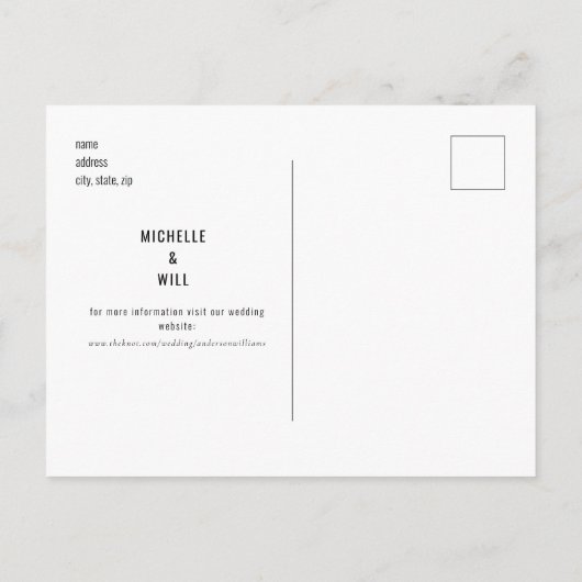 Eenvoudige Monogram Minimalistische Z&W Save the D Aankondigingskaart (Achterkant)