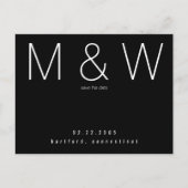 Eenvoudige Monogram Minimalistische Z&W Save the D Aankondigingskaart (Voorkant)