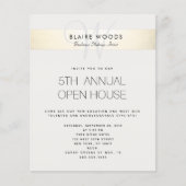 Eenvoudige monogram Modern Gold White Striped Flyer (Voorkant)