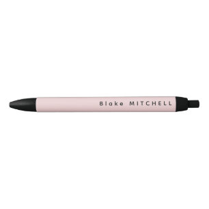 Eenvoudige Monogram Naam Licht Roze Uniek Zwarte Inkt Pen