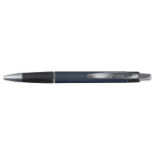 Eenvoudige Monogram Naam Modern Donkerblauw Zwart  Pen (Achterkant)